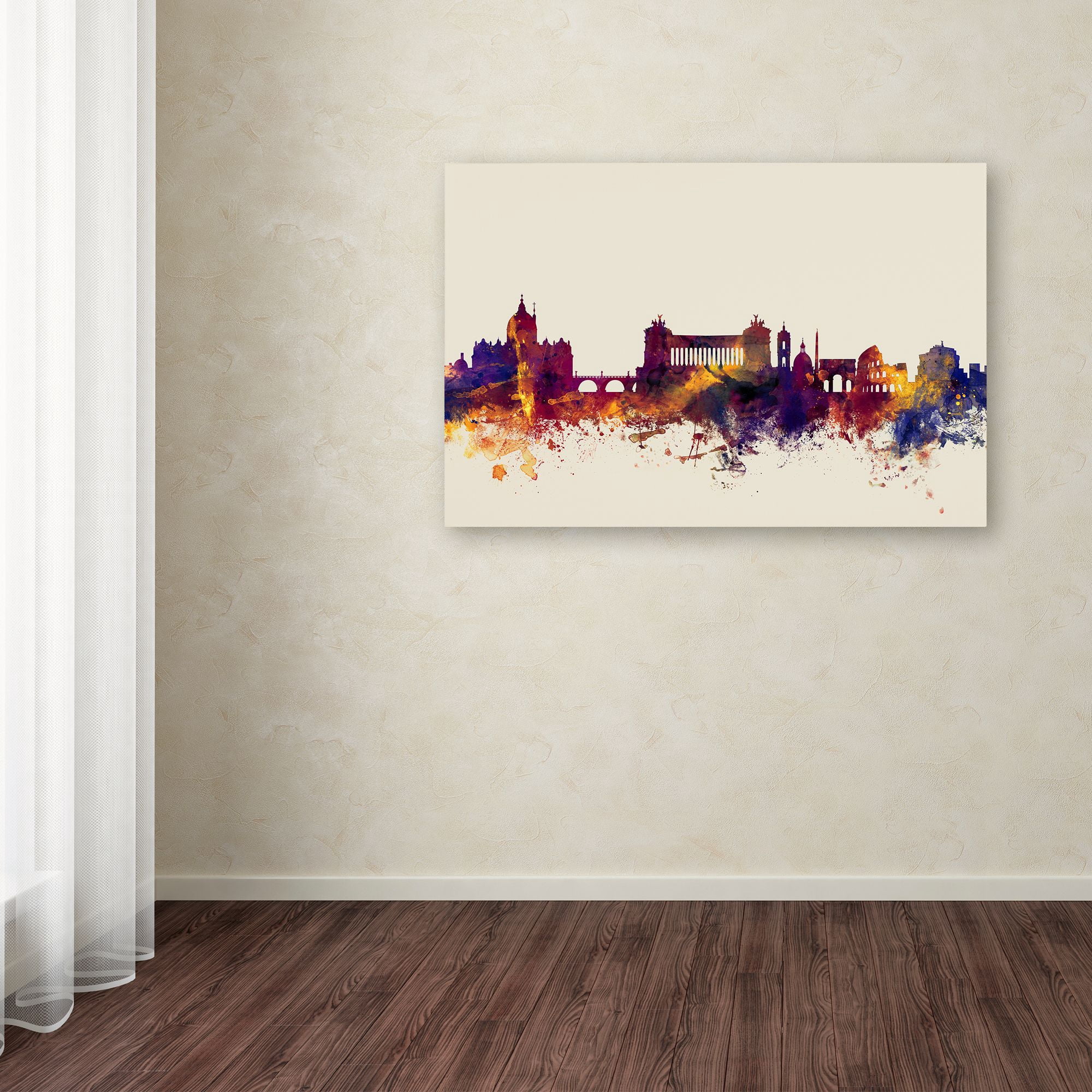 Trademark Fine Art "Rome Italy Skyline" Canvas Art by Michael Tompsett