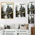 thumbnail image 4 of Designart "Mystic Landscape with a Haunted House" Landscapes Framed Wall Art - Coastal Grey Landscape Cottage Entryway Framed Wall Art Print, 4 of 6