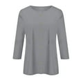 thumbnail image 4 of asddcavvf Cardigan for Women Women's Crew Neck 3/4 Sleeve Shirts Tops Basic Button Down Open Front C, 4 of 4