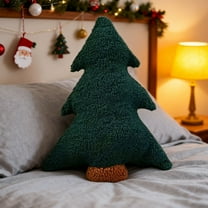 Christmas Decorations Plush Throw Pillows Soft Green Velet Christmas Tree Shaped Pillow Rustic Stuffed Cushion Xmas Decor Indoor for Home Sofa Bed Couch Office Couch Living Room Christmas Gitt