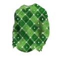 thumbnail image 4 of Ceisia Men's Loose Fit Waffle Knit Sweatshirt - St. Patrick's Day Argyle Starlight Print Green XXL Gifts, 4 of 5