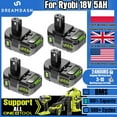 thumbnail image 2 of 4pcs 18V 5Ah Li-ion Battery For Ryobi ONE+ Replacement For P108/P107/P105/P104/P103/P102/RB18L50 /BPL1820 Real Capacity, 2 of 9