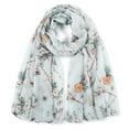thumbnail image 2 of Yuanlong Winter Scarves Womens Small Floral Pattern Long Chiffon Shawls And Wraps Outdoor Neckwear Warm Cozy Capes Scarf, 2 of 7