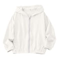 thumbnail image 3 of Abtuhar Toddler Girls Fall Winter Hooded Casual Outerwear and Jackets Solid Drop‑shoulder Wind‑proof Sun‑protection Zip‑up Coat for 3‑16 Years, 3 of 5