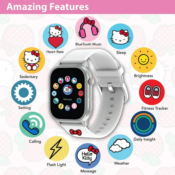 即日発送可⭕️SanrioxALEXIASTAM HelloKittyBigTee Hello Kitty Adult iTime Digital Smart Watch with White and