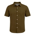 thumbnail image 4 of Delconic Mens Short Sleeve Button Down Shirt Casual Camp Collar Summer Loose Fit Lightweight Daily Wear Open Front Top Brown S, 4 of 5