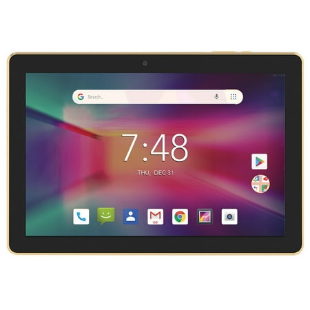 Hyundai Technology Koral 10X3 10” HD Tablet, Android 9.0 Pie, 2 GB RAM, 32 GB Storage, Dual Camera, Quad-Core Processor, Wi-Fi, Android 9.0, Gold