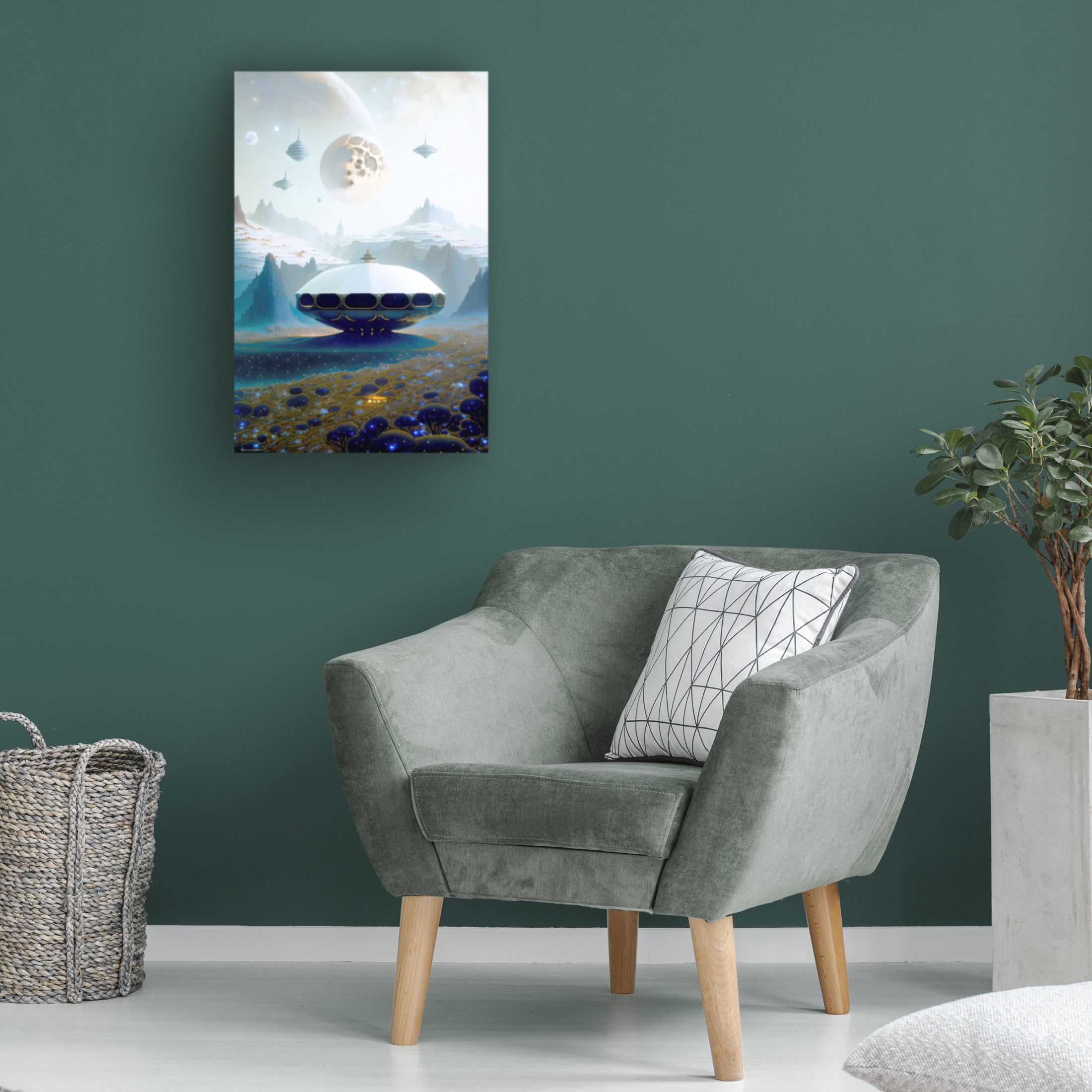 Canvas Wall Art - FootePrint Art 'Outerspace 4' Wall Art for Living Room, Bedroom, or Office Décor by Trademark Fine Art - 30 x 47 Inches