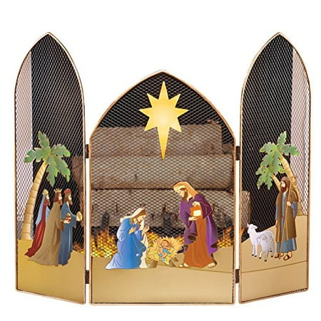 Holiday Nativity Fireplace Screens Walmart Com