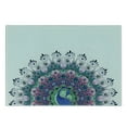 thumbnail image 3 of Peacock Cutting Board, Peacock Illustration Exotic Wildlife Feather Ornament Vintage Oriental, Decorative Tempered Glass Cutting and Serving Board, Small Size, Violet Blue Green Pink, by Ambesonne, 3 of 5