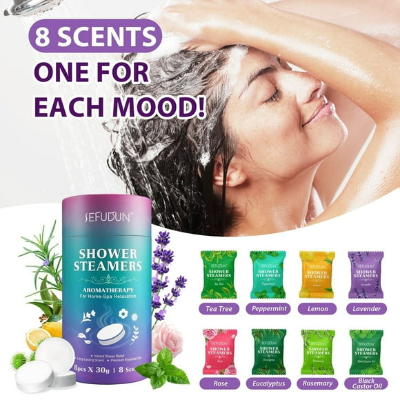 Gel de ducha, gel de baño para mujeres y hombres, aceite de baño, tabletas efervescentes, aceite de aromaterapia, tabletas efervescentes SPA Bath Explosion, 8 piezas/caja, toallita de ducha