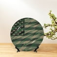 thumbnail image 6 of Kdxio Jungle Green Camo USA Flag Bone China Decorative Plate Ceramic Decorative Plate for Home Office Wall Stand Decorative Plates for Home Bedroom-8in, 6 of 6