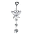 thumbnail image 1 of Stainless Steel Belly Button Rings Butterfly Curved Piercing Dangle Navel Decor_Särskilda gåvor:Silver/Butterfly Great Gift, 1 of 5