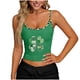 thumbnail image 2 of Camisetas de Verano para Mujeres sin Mangas Impresas con Cuello en U de Poliéster Moda Casual de Longitud Regular con Cuello en V de Manga Corta, 2 of 6