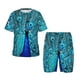 thumbnail image 1 of Balery Beautiful Blue Peacock Conjunto de Pijama Infantil de Manga Corta con Estampado – Ropa de Dormir de Algodón Suave-XX-Large, 1 of 5