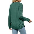 thumbnail image 2 of Joyutrip Women V Neck Long Sleeves Solid Color Ruched Tunic Top, 2 of 6