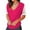 Hot Pink summer womens Shirt, variant on Womens Summer Tops, Women's Summer Tunic Tops V Neck Short Sleeve Shirts Lace Solid Casual Summer T-Shirt Blouses