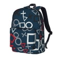 thumbnail image 2 of Goofa Navy Blue Geometric Printed Backpack,Laptop Backpack,Durable Anti-Theft Travel Work Backpack,Water-resistant Backpack, 2 of 9