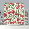 thumbnail image 5 of Cherry Shower Curtain Summer Fruit Shower Curtain with 12 Hooks Cute Aesthetic Pink Floral Green Leaf Fruit Cherry Bathroom Decor Waterproof Fabric Shower Curtain, 72×72 Inch, 5 of 6