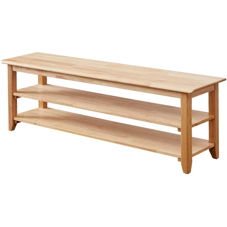 Natural 2-tier Wood Shoe Rack Large Wooden Shoe Bench American Made Storage  Organizer Eco Friendly Wood Entryway Furniture 