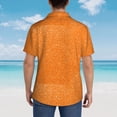 thumbnail image 4 of Fuzoiu Orange Glitter2 Print Hawaiian Shirt for Men, Summer Beach Casual Short Sleeve Button Down Shirts, Men’s Beach Summer Shirts with Pocket,Large, 4 of 7