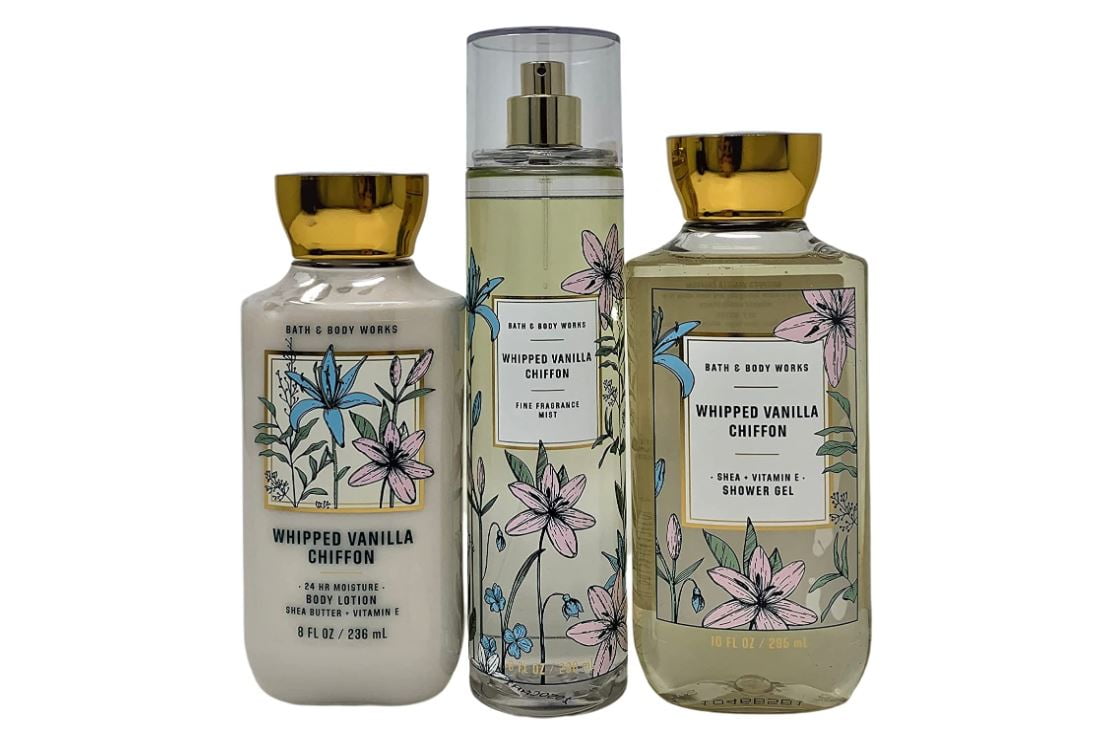 Bath and Body Works Whipped Vanilla Chiffon Daily trio Fine Fragrance ...
