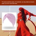 thumbnail image 3 of ZTKJ Muslim Turban Hijabs Caps Turbans Pre-Tied Hats Ruffle Bonnet Pleated Breathable Chemo Wrap Patients Headwear deep purple, 3 of 6