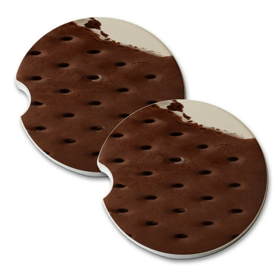 KuzmarK Sandstone Car Drink Coaster (set of 2) - Ice Cream Sandwich