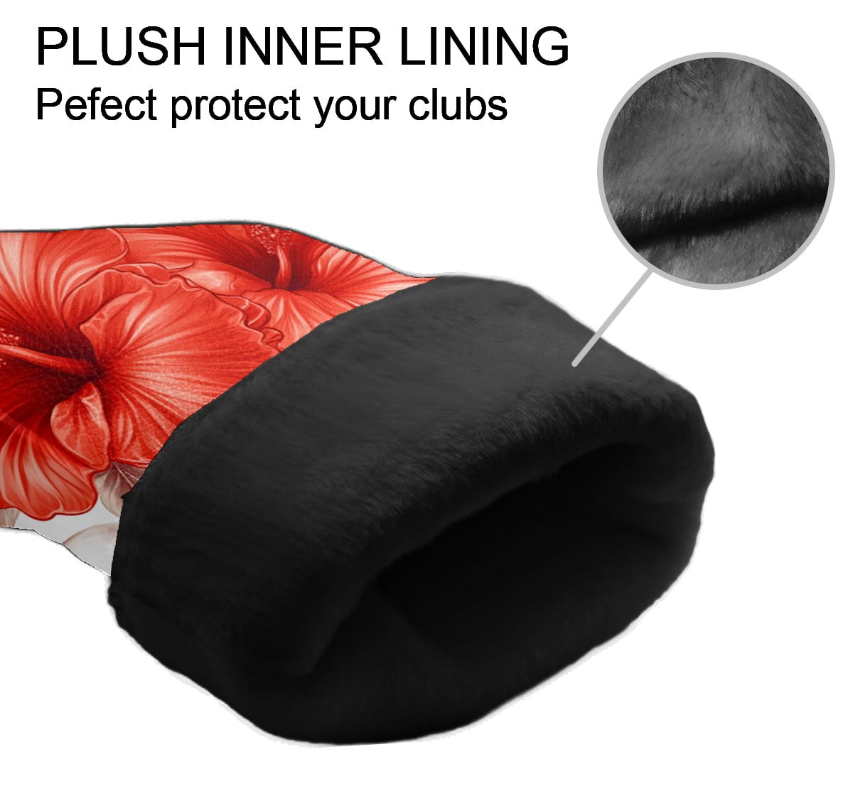 Golf Club Covers PU Leather Waterproof Head Covers for Fairway Woods Hybrids Hibiscus Flower Skull