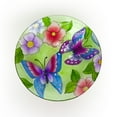 thumbnail image 5 of Alpine Corporation 18" Floral Butterfly Painted Glass Birdbath Bowl, Multicolor, 5 of 12