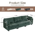 thumbnail image 2 of KYLE & KAY 3 Seater Deep Seat Sofa, Modular Sectional Sofa Couch with Arm Pillows and Pillows, Chenille Comfy Cloud Couch for Living Room, Bedroom, Office, Dark Green, 2 of 7