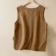 thumbnail image 5 of Vestidos Casuales Para Mujer, Blusas De Mujer De Moda Blusa informal de lino sin mangas y con bolsillos abotonados para mujer, 5 of 8
