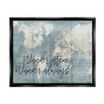 thumbnail image 2 of Stupell Industries Distressed Pattern World Map Wander Often Always Phrase Metallic Gold Framed Floating Canvas Wall Art, 24x30, by Kyra Brown, 2 of 5