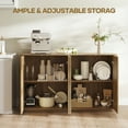 thumbnail image 4 of MARNUR Sideboard Buffet Cabinet, Storage Cabinet 55"W with Adjustable Shelves, Anti-Tip, Easy Clean Top, Stylish Wave Style, Oak, 4 of 14