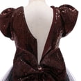 thumbnail image 6 of MEZZALL Dresses Girls Sparkly Pageant Dress With Detachable Train For Piano Recital Performance Gown Lovely Short Sleeve Crew Neck Solid Color Child Party Sundress, 6 of 9
