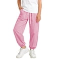 thumbnail image 6 of dazeni Boy Sweatpants Joggers Pants with Pockets Kids Lightweight Quick Dry High Waiste Drawstring Athletic Pants for Summer Outdoor Pink 170, 6 of 7
