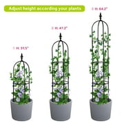 JP OUTDOOR 64.2''H Rustproof Steel Garden Obelisk Trellis for Climbing Plants, Black
