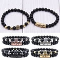 thumbnail image 2 of 2Pcs/Set Nice-looking Bracelet Corrosion Resistant Alloy Bead Design Men Jewelry Bracelet for Daily, 2 of 3