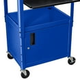 thumbnail image 4 of Luxor Adjustable Height Blue Metal A/V Cart w/ Pullout Keyboard Tray, Cabinet & 2 Drop Leaf Shelves, 4 of 4