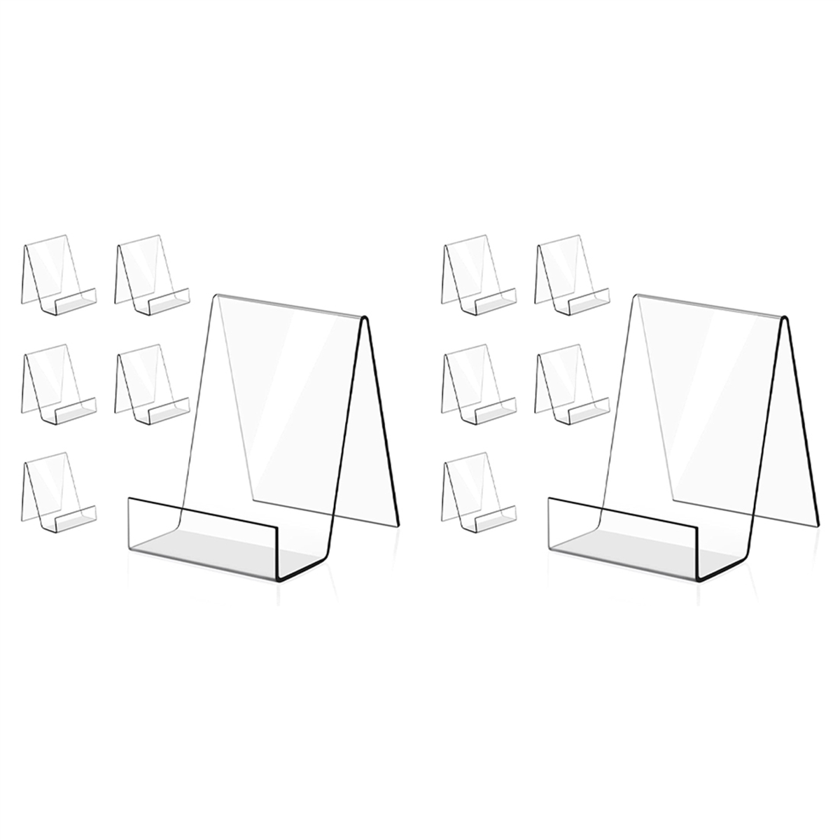 Otueidnsy Paquet de 12 Supports de Livre, Chevalet D'Affichage de Livre Transparent en Acrylique Transparent pour Afficher des Albums de Bandes Dessinées