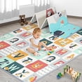 thumbnail image 2 of Tapete de juegos para bebés de 71" x 59", tapetes de juego plegables para el piso, tapete de juegos de espuma impermeable reversible para bebés y niños pequeños, tapete grande antideslizante para gate, 2 of 4