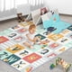 thumbnail image 2 of Tapete de juegos para bebés de 71" x 59", tapetes de juego plegables para el piso, tapete de juegos de espuma impermeable reversible para bebés y niños pequeños, tapete grande antideslizante para gate, 2 of 5