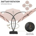 thumbnail image 3 of 11FT Cantilever Patio Umbrella with Base Included, Large Cantilever umbrella with 360°Rotation, Heavy-Duty Offset Outdoor Umbrella for Patio,Pool,Garden and Backyard (Pink), 3 of 9