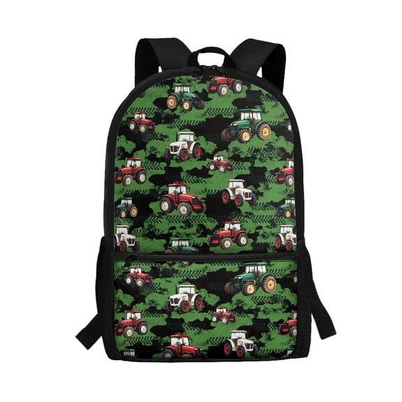 Uourmeti Anti Wear 17 Inch Backpack Travel Bag for Tourism School, Soft Durable Smooth Zipper School Backpack, Field Tractors