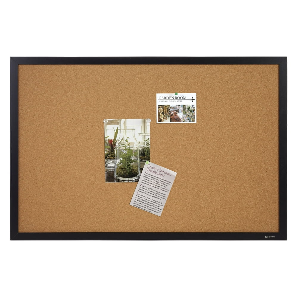 Quartet Cork Bulletin Board, 24" x 36", Black Frame (23006WM) Walmart