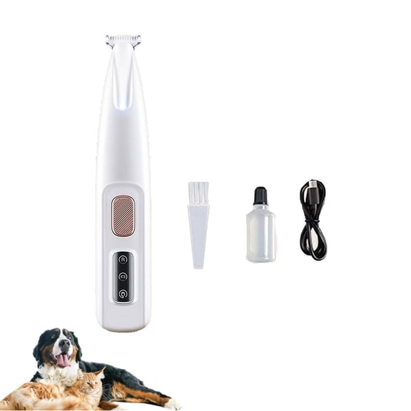 Pawcrest Pet Hair Trimmer Kit, Pawcrest Pet Hair Trimmer,Waterproof Rechargeable Pet Shaver with LED Light, Low Noise Pet Hair Clippers for Dog Cat ,Complete in 30 Seconds Per paw
