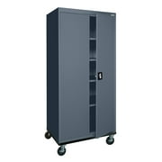 Sandusky Lee 20-Gauge Welded Steel Mobile Garage Storage Cabinet with Wheels, Charcoal