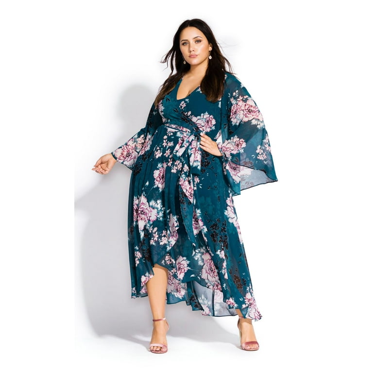 City Chic Women s Plus Size Jade Blossom Maxi Dress Walmart