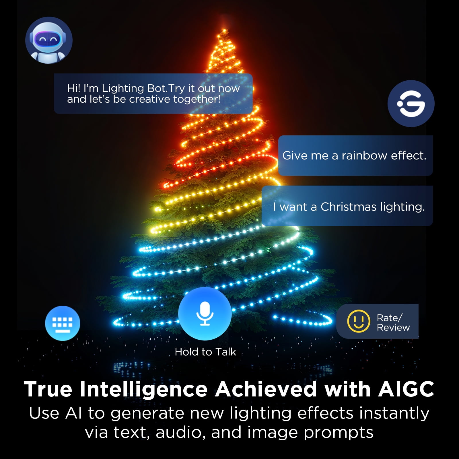 Govee Christmas String Lights 2S, 65.6FT 200LEDs Christmas Lights for Holiday Decor, Smart Indoor Outdoor String Lights with 130+ Scene Modes