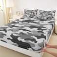 thumbnail image 3 of Homewish Brown Camouflage 3pcs Twin Sheet Sets For Teens Adults Boys,Abstract Geometric Twin Fitted Sheet,Geometric Camo Breathable Flat Sheet,Super Cozy Room Decor, 3 of 7